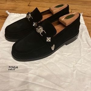 TOGA VIRILIS Black Suede Loafers Size 40 Mens (Mens 7)